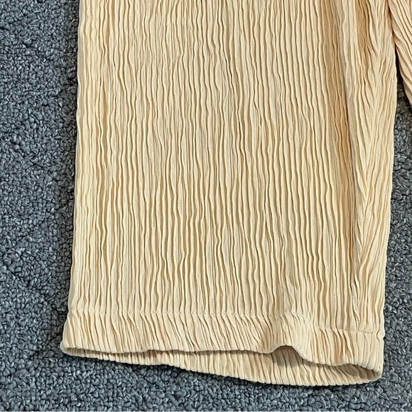 Vintage Spiegel Wide Leg Trouser Pants Womens Size Medium Yellow Crepe Pull On - Picture 6 of 9